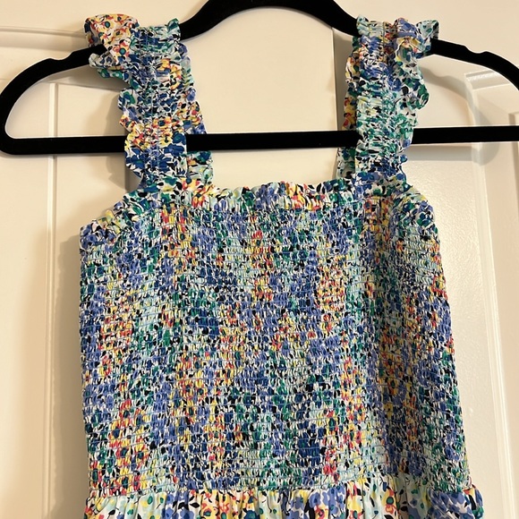 Multi Colored Floral Smocked Midi Dress! - Picture 4 of 11